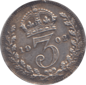1902 THREEPENCE ( GVF ) - THREEPENCE - Cambridgeshire Coins