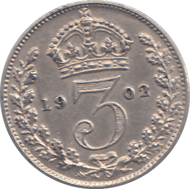 1902 THREEPENCE ( UNC ) - THREEPENCE - Cambridgeshire Coins