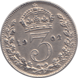 1902 THREEPENCE ( UNC ) - THREEPENCE - Cambridgeshire Coins