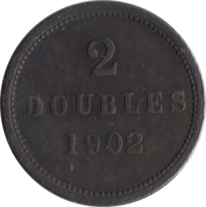 1902 TWO DOUBLES GUERNSEY - WORLD COINS - Cambridgeshire Coins