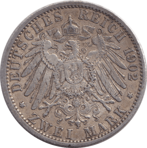 1902 TWO MARK BERLIN - SILVER WORLD COINS - Cambridgeshire Coins