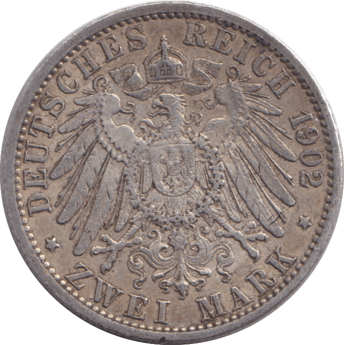 1902 TWO MARK BERLIN - SILVER WORLD COINS - Cambridgeshire Coins