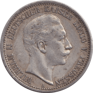 1902 TWO MARK BERLIN - SILVER WORLD COINS - Cambridgeshire Coins