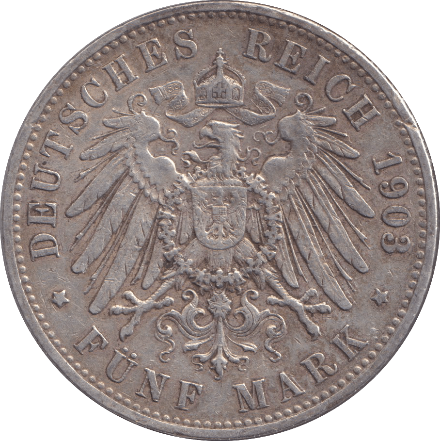 1903 FIVE MARK BERLIN A - SILVER WORLD COINS - Cambridgeshire Coins
