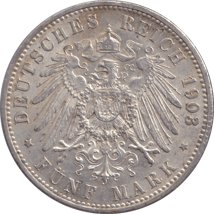 1903 FIVE MARK BERLIN A - SILVER WORLD COINS - Cambridgeshire Coins