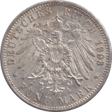 1903 FIVE MARK BERLIN A - SILVER WORLD COINS - Cambridgeshire Coins