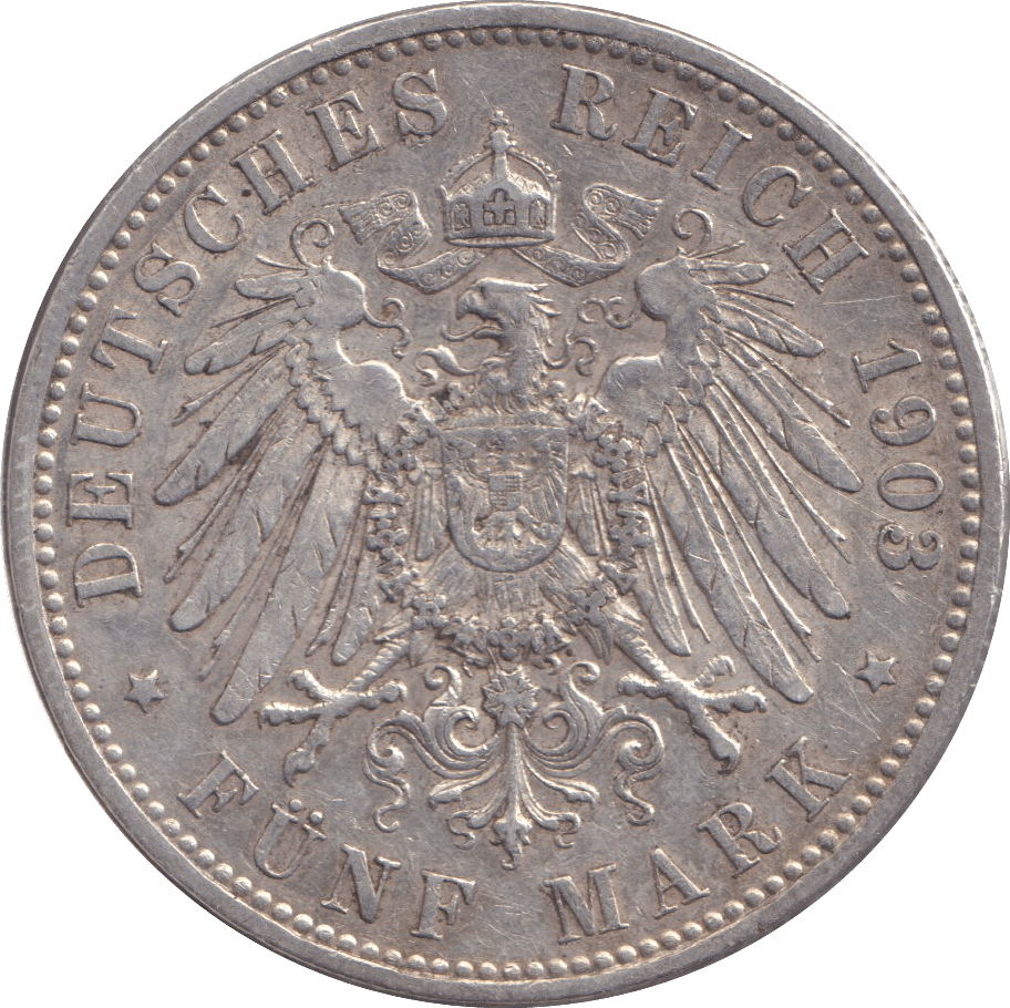 1903 FIVE MARK BERLIN A - SILVER WORLD COINS - Cambridgeshire Coins
