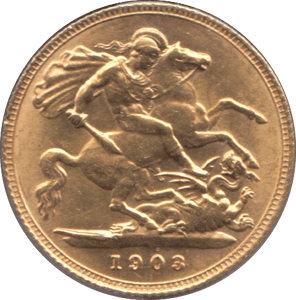 1903 GOLD HALF SOVEREIGN ( AUNC ) - HALF SOVEREIGN - Cambridgeshire Coins