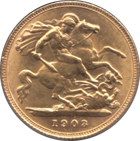 1903 GOLD HALF SOVEREIGN ( AUNC ) - HALF SOVEREIGN - Cambridgeshire Coins