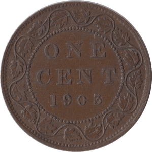 1903 ONE CENT CANADA - WORLD COINS - Cambridgeshire Coins