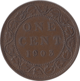 1903 ONE CENT CANADA - WORLD COINS - Cambridgeshire Coins