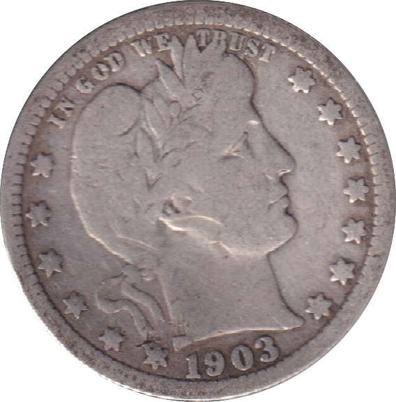 1903 SILVER 1/4 DOLLAR USA - SILVER WORLD COINS - Cambridgeshire Coins