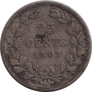 1903 SILVER 25 CENTS - SILVER WORLD COINS - Cambridgeshire Coins
