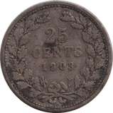 1903 SILVER 25 CENTS - SILVER WORLD COINS - Cambridgeshire Coins