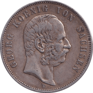 1903 SILVER 5 MARK GERMANY KINGDOM OF SAXONY - SILVER WORLD COINS - Cambridgeshire Coins