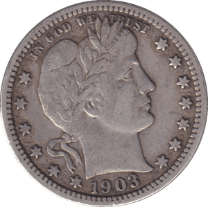 1903 SILVER QUARTER DOLLAR - SILVER WORLD COINS - Cambridgeshire Coins