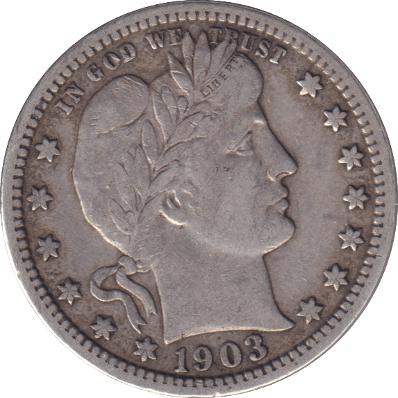 1903 SILVER QUARTER DOLLAR - SILVER WORLD COINS - Cambridgeshire Coins