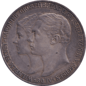 1903 SILVER SAXE WEIMAR EISENACH 5 MARK - SILVER WORLD COINS - Cambridgeshire Coins