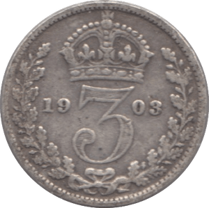 1903 SILVER THREEPENCE ( FINE ) - Threepence - Cambridgeshire Coins
