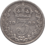 1903 SILVER THREEPENCE ( FINE ) - Threepence - Cambridgeshire Coins