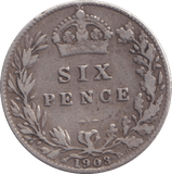1903 SIXPENCE ( NF ) - SIXPENCE - Cambridgeshire Coins