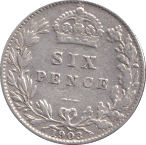 1903 SIXPENCE ( VF ) - SIXPENCE - Cambridgeshire Coins