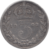 1903 THREEPENCE ( GF ) - THREEPENCE - Cambridgeshire Coins