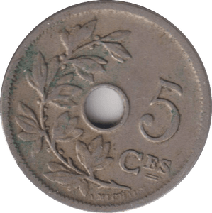 1904 FIVE CENTS BELGIUM - WORLD COINS - Cambridgeshire Coins