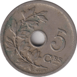 1904 FIVE CENTS BELGIUM - WORLD COINS - Cambridgeshire Coins