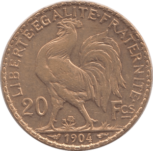 1904 GOLD 20 FRANCS FRANCE - Gold World Coins - Cambridgeshire Coins