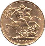 1904 GOLD SOVEREIGN ( AUNC ) - SOVEREIGN - Cambridgeshire Coins