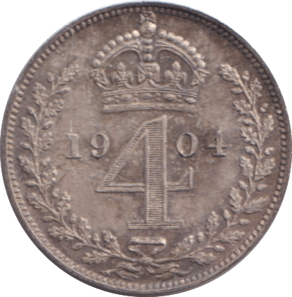 1904 MAUNDY FOURPENCE ( UNC ) 2 - MAUNDY FOURPENCE - Cambridgeshire Coins