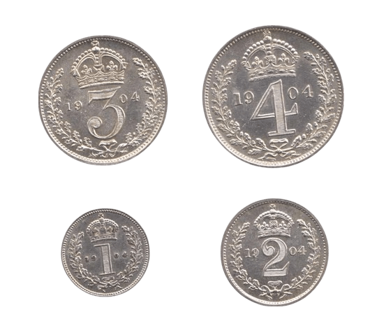 1904 MAUNDY SET EDWARD VII - Maundy Set - Cambridgeshire Coins