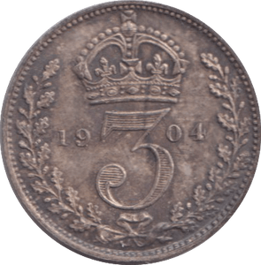 1904 MAUNDY THREEPENCE ( UNC ) 5 - MAUNDY THREEPENCE - Cambridgeshire Coins