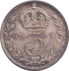 1904 MAUNDY THREEPENCE ( UNC ) 6 - MAUNDY THREEPENCE - Cambridgeshire Coins