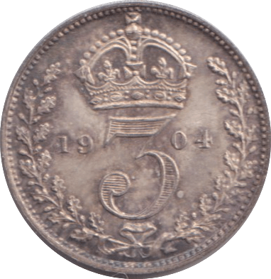 1904 MAUNDY THREEPENCE ( UNC ) 6 - MAUNDY THREEPENCE - Cambridgeshire Coins