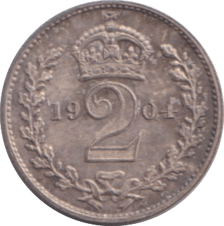 1904 MAUNDY TWOPENCE ( UNC ) 4 - MAUNDY TWOPENCE - Cambridgeshire Coins