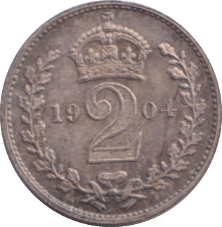 1904 MAUNDY TWOPENCE ( UNC ) 5 - MAUNDY TWOPENCE - Cambridgeshire Coins
