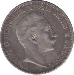 1904 SILVER 5 MARK GERMANY - SILVER WORLD COINS - Cambridgeshire Coins