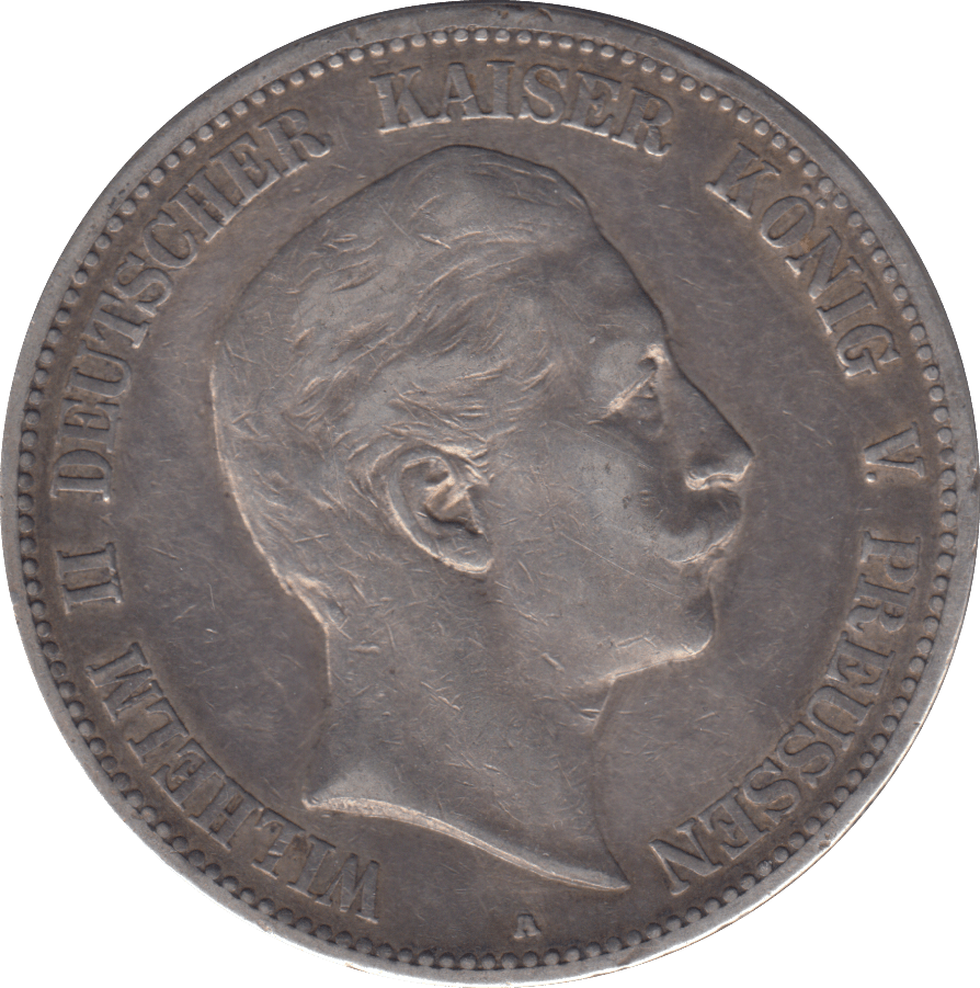 1904 SILVER 5 MARK GERMANY - SILVER WORLD COINS - Cambridgeshire Coins