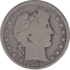 1904 SILVER HALF DOLLAR USA - SILVER WORLD COINS - Cambridgeshire Coins