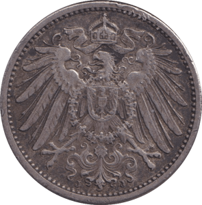 1904 SILVER ONE MARK GERMANY - SILVER WORLD COINS - Cambridgeshire Coins