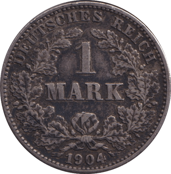 1904 SILVER ONE MARK GERMANY - SILVER WORLD COINS - Cambridgeshire Coins