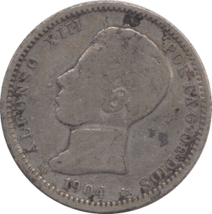 1904 SILVER SPAIN PESTA - SILVER WORLD COINS - Cambridgeshire Coins
