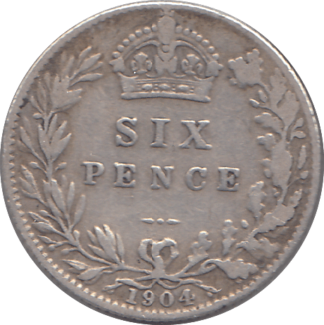 1904 SIXPENCE ( NF ) - SIXPENCE - Cambridgeshire Coins