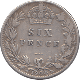 1904 SIXPENCE ( NF ) - SIXPENCE - Cambridgeshire Coins