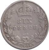 1904 SIXPENCE ( NF ) - SIXPENCE - Cambridgeshire Coins