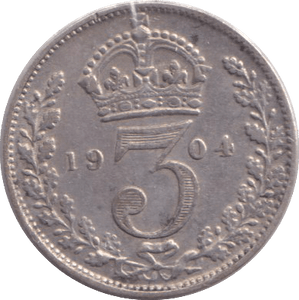 1904 THREEPENCE ( VF ) - WORLD COINS - Cambridgeshire Coins