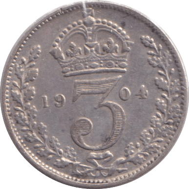 1904 THREEPENCE ( VF ) - WORLD COINS - Cambridgeshire Coins