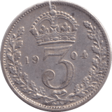 1904 THREEPENCE ( VF ) - WORLD COINS - Cambridgeshire Coins